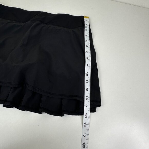 Lululemon Run Pace Setter Skirt Black Pickleball Tennis With Built-In Shorts 8 - Picture 8 of 9